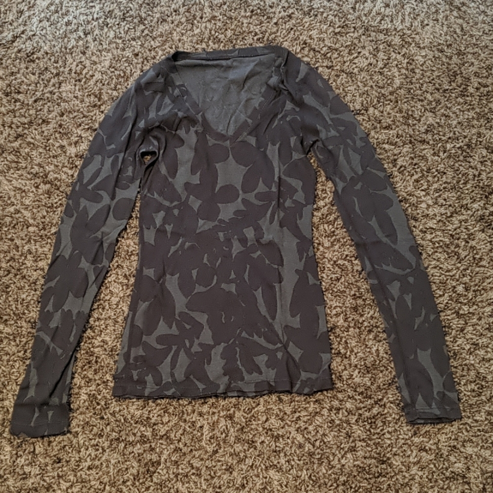 Grey floral long sleeve